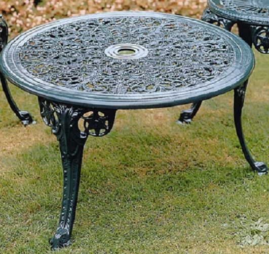 Coalbrookdale Coffee Table British Made, High Quality Cast Aluminium Garden Furniture - L68.5 x W68.5 x H40 cm