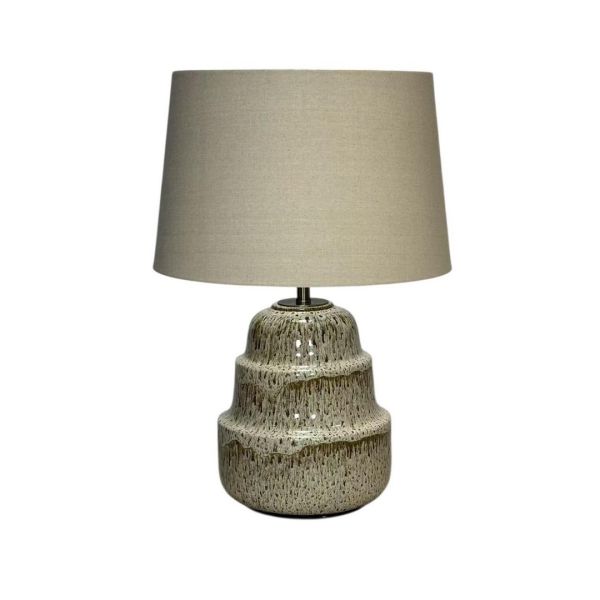 Lamp and Shade - Ceramic - L25 x W25 x H39 cm - Brown