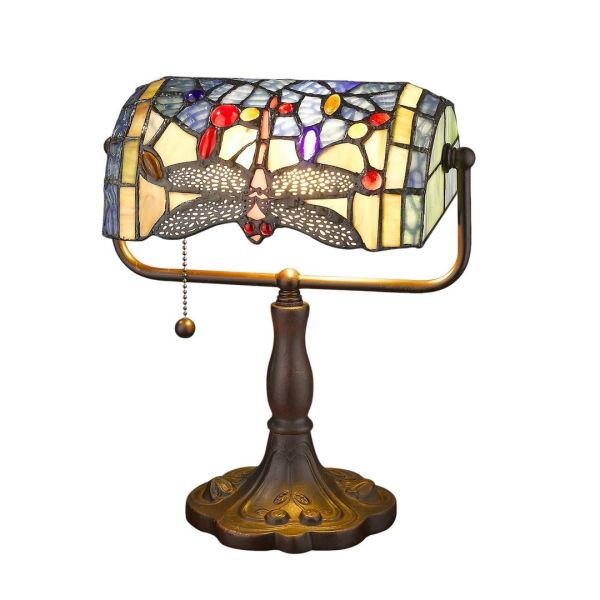 12 Inch Dragonfly Tiffany Lamp - L30 x W30 x H38 cm