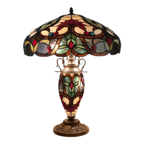 18 Inch Shade Double Tiffany Lamp - L46 x W46 x H67 cm