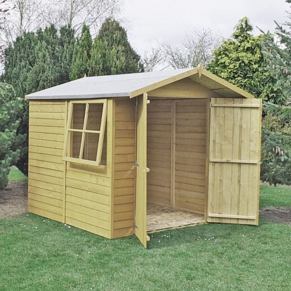 Pressure Treated Overlap Garden Shed Approx 7 x 7 Feet