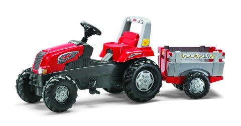 Rolly Junior Tractor with Farm Trailer - Red