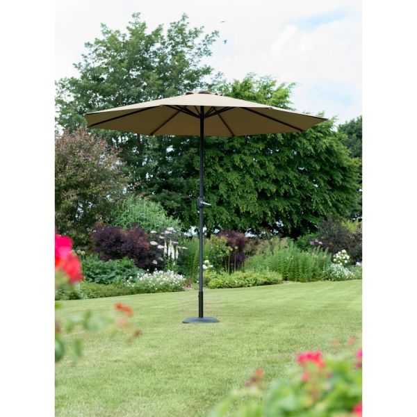 Penny 3.0m Parasol - Steel/Polyester - L300 x W300 x H252 cm - Grey/Taupe