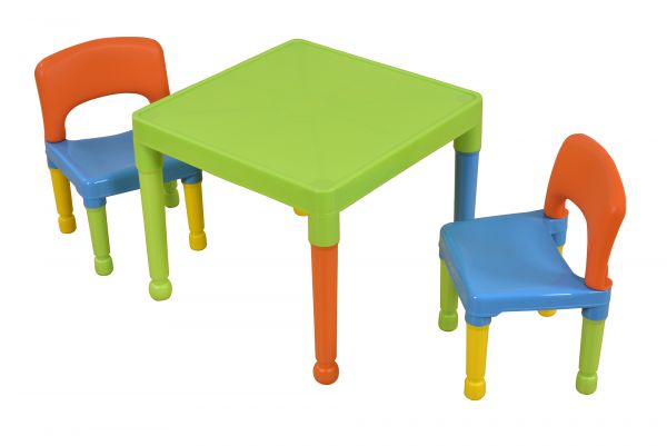 Multi-Coloured Table & 2 Chairs Set