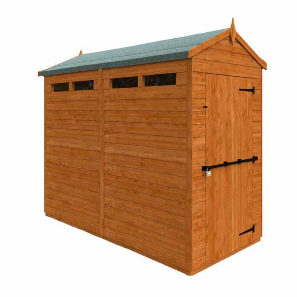 8x4 Flex Apex Security 12mm Flex - L238.8 x W115 x H219.2 cm - Solid Wood/Softwood/Pine - Burnt Orange