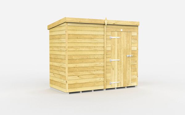 8 x 4 Feet Pent Shed - Single Door Without Windows - Wood - L118 x W243 x H201 cm