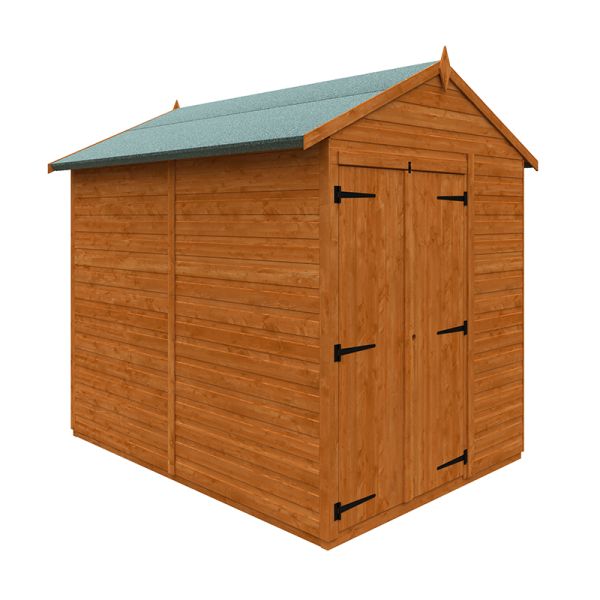 8 x 6 Feet Flex Apex Double Door Windowless 12mm Flex - Solid Wood/Softwood/Pine - L238.8 x W175 x H213.5 cm - Burnt Orange