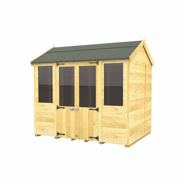 8ft x 8ft Apex Summer House - Wood - L 243 x W 231 x H 217 cm