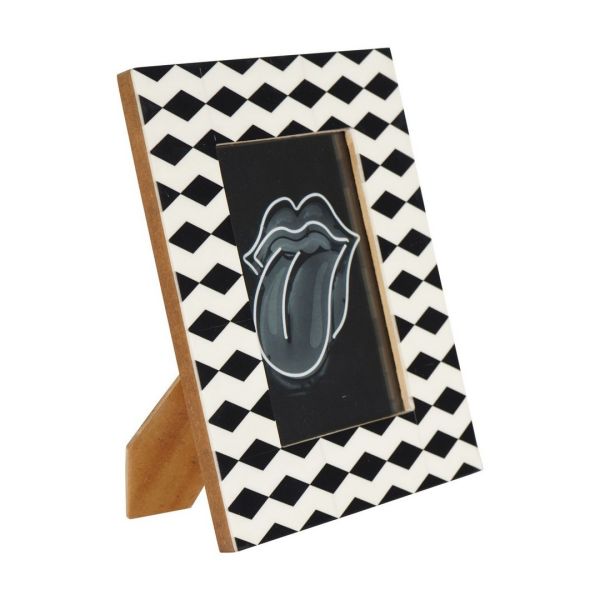 Anya Photo frame 10x15cm - Polyresin - L16.51 x W1.27 x H21.59 cm - Black/White