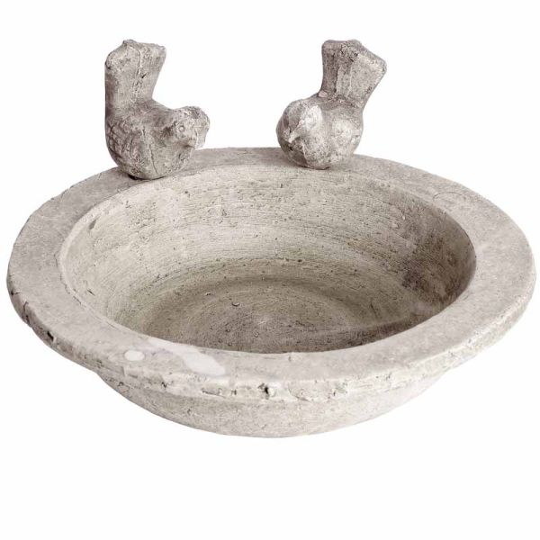 Bird Bath Large - Stone - L30 x W30 x H7 cm - Cream