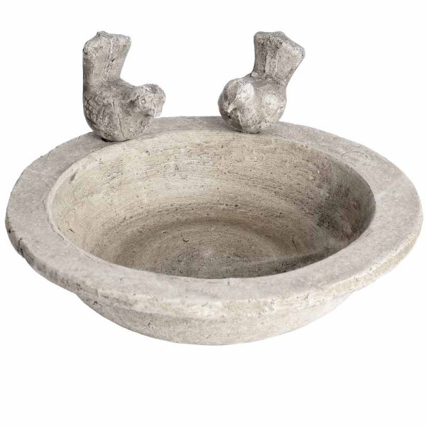 Bird Bath Small - Stone - L24 x W24 x H6 cm - Cream