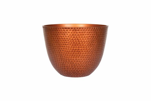 31cm Small Elements Plant Pot - Plastic - L31 x W31 x H28 cm - Copper