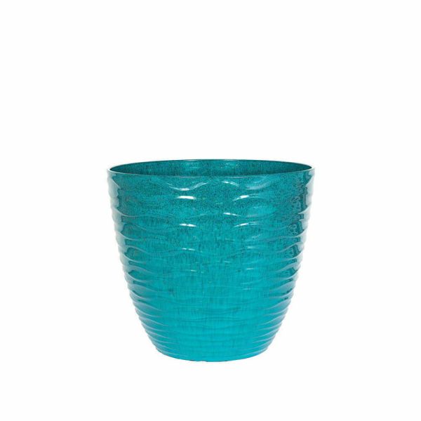 33cm Small Windermere Plant Pot - Plastic - L33 x W33 x H29 cm - Teal