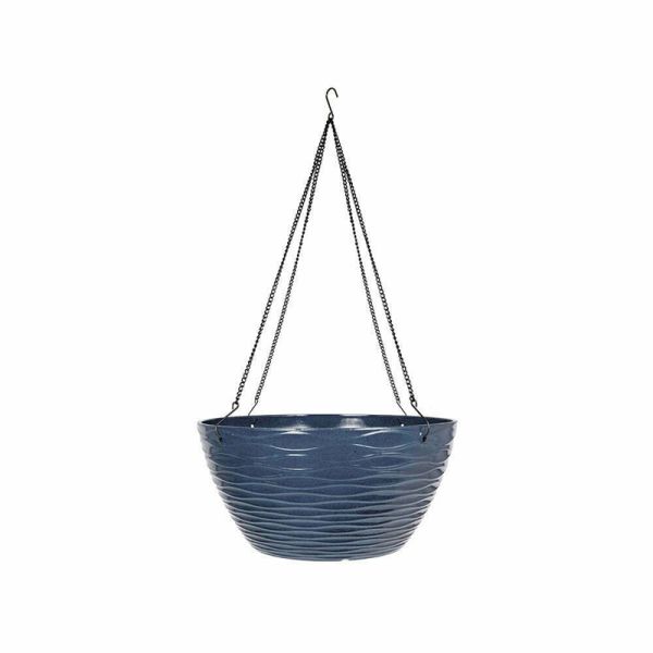 35cm Windermere Hanging Basket - Plastic - L35 x W35 x H17 cm - Blue