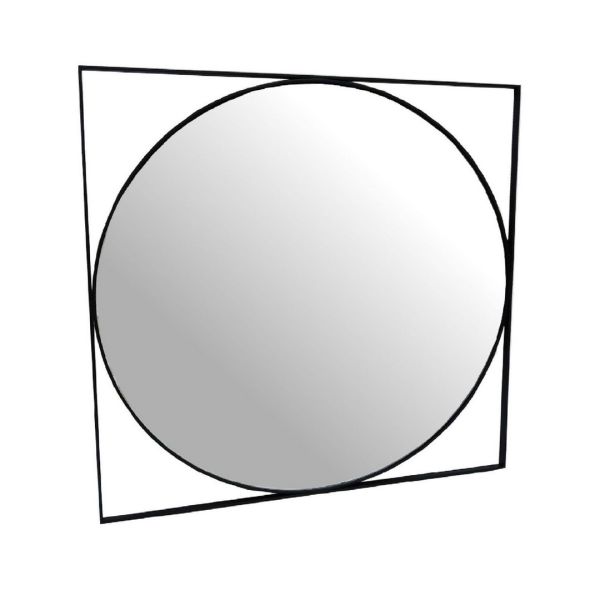 Isaac Mirror - Glass/Iron - L1.5 x W97 x H97 cm - Black