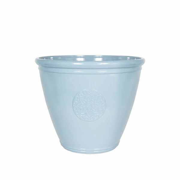 45cm Large Eden Emblem Plant Pot - Plastic - L45 x W45 x H38 cm - Blue