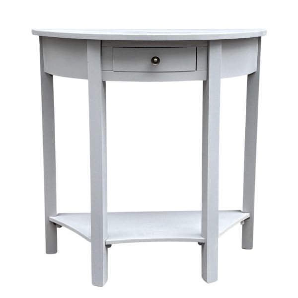 Single Drawers Side Table - L35 x W80 x H80 cm - White