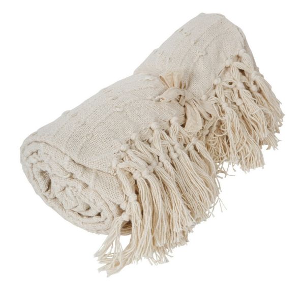 Jette Throw - Cotton - L125 x W150 x H1 cm - Cream