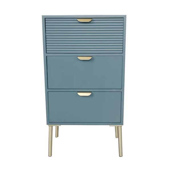 3 Drawers Chest of Drawers - Wood - L30 x W40 x H75 cm - Blue