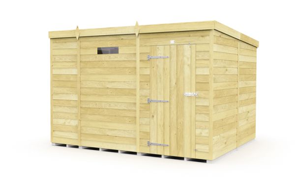 9 x 8 Feet Pent Security Shed - Single Door - Wood - L231 x W276 x H201 cm