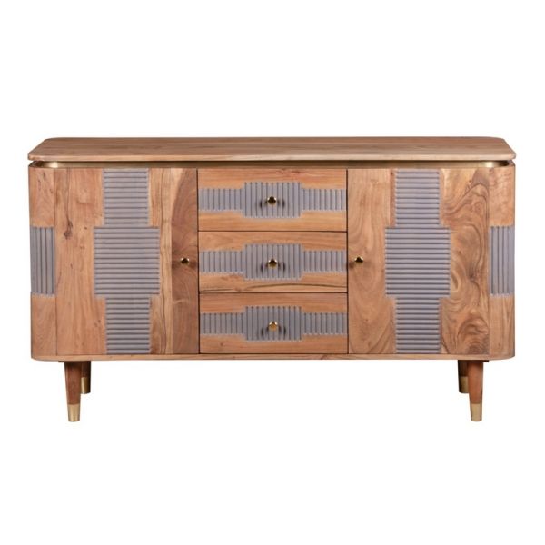 Wilton 2 Doors 3 Drawers Sideboard - Acacia Wood - L40 x W140 x H80 cm
