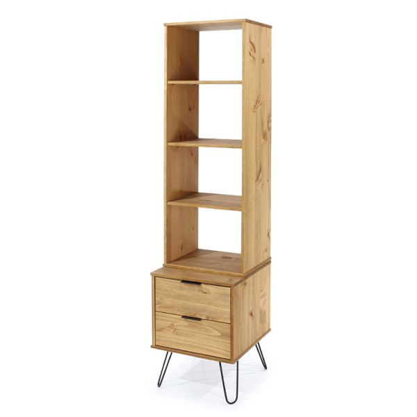 Augusta Narrow Bookcase with 2 Drawers