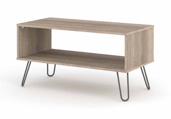 Open Coffee Table - Textured Manufactured Board/Metal - 91 x 45 x 46.6 cm - Driftwood /Calico