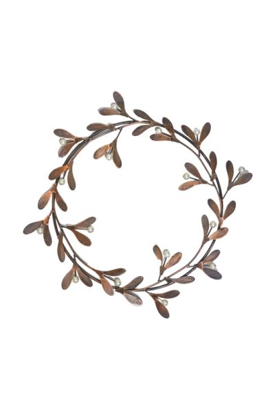 Mistletoe Wreath - Glass/Metal - L32 x W2 x H32 cm - Gold