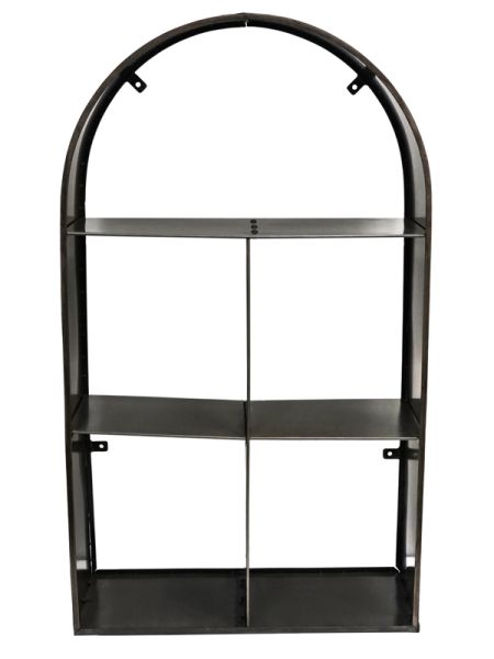 Archway Sculptural Log Storage - Metal - L30 x W73 x H125 cm - Natural Black