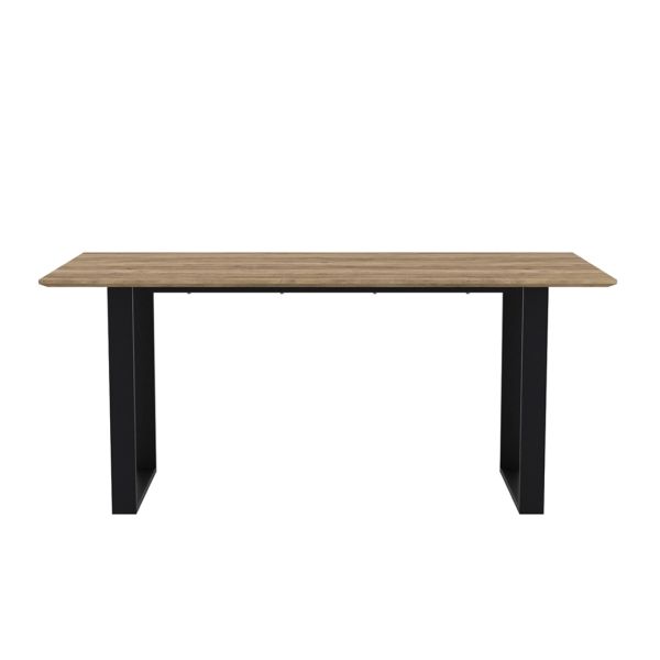 Antibes Dining Table - MDF/Metal - L180 x W90 x H76 cm - Russet/Black Matte
