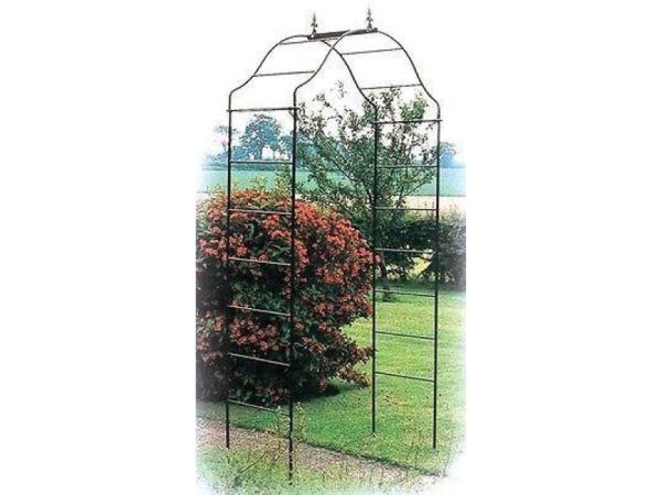 Arcadia Arch Hardstanding, Garden Archway - Solid Steel - L48 x H244 cm - Black