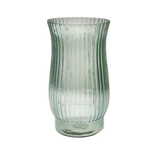 Airlie Ribbed Vase - Glass - L14.5 x W14.5 x H27 cm - Sage