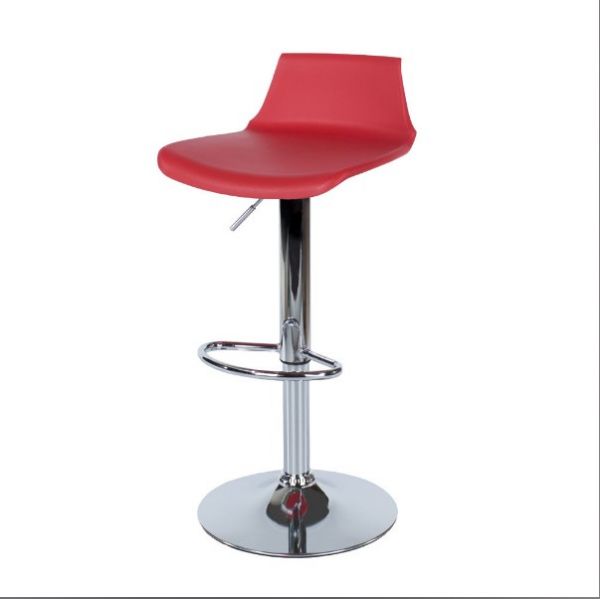 Aspen PP Bar Stool, Plastic Seat, Red