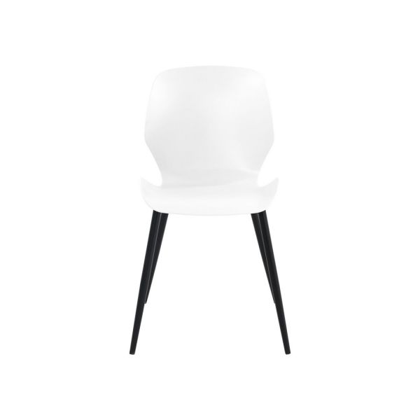 Carnaby Kitchen Chairs (Set of 2) - Plastic/Metal - L55.5 x W47.5 x H81.6 cm - White/Black - Flat Packed