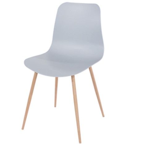 Aspen Grey Plastic Chair, Wood Effect Metal Legs