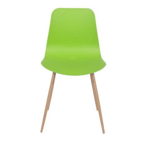 Aspen Green Plastic Chair, Wood Effect Metal Legs