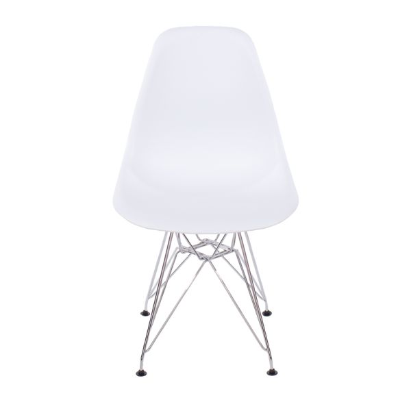Pair of Chairs Aspen White Plastic Chair with Chrome Legs