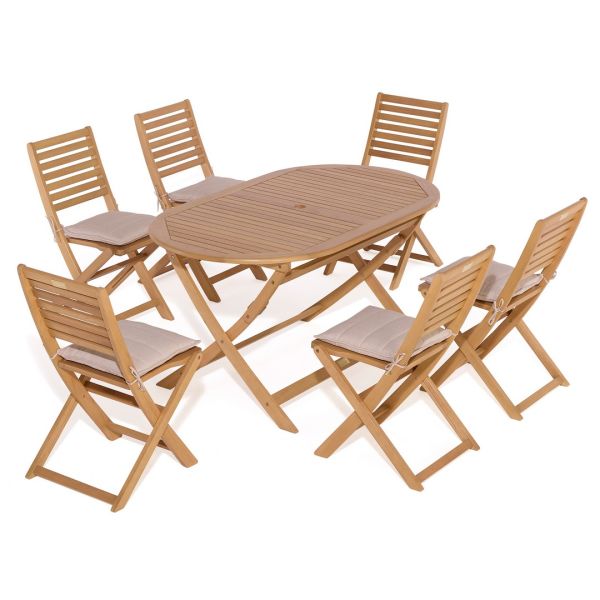 Ashdown Six Seater Oval Wooden Dining Set