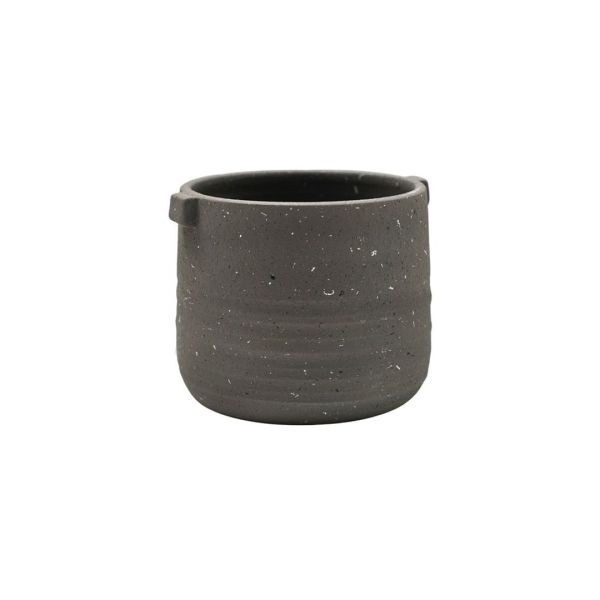 Aurora Terrazzo Handle Planter Slate - L20 x W20 x H17 cm - Grey
