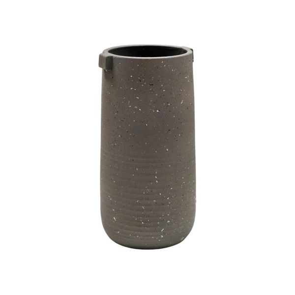 Aurora Terrazzo Handles Tall Vase Slate - L14 x W15.5 x H30 cm - Grey