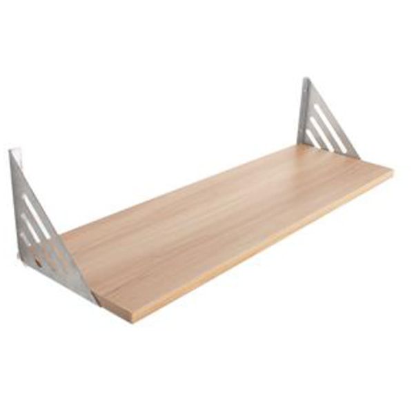 Avon Oak Shelf - Melamine Chipboard/Cast Steel - 900 x 200 x 15 mm - Oak