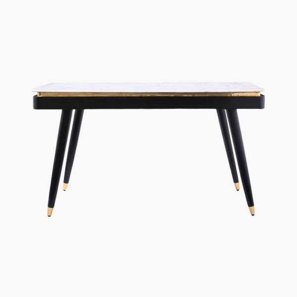 Aida Top Console Table - Marble/Mango Wood - L120 x W40 x H77 cm - Black