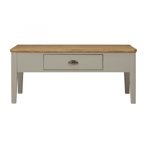 Highland Home BD Assembled Oak Veneer & Grey Painted Coffee Table with 1 Drawer