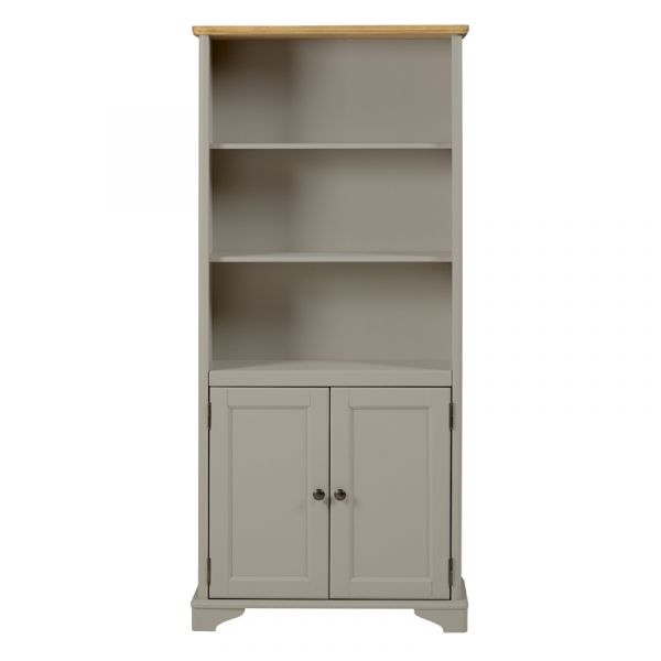 Highland Home BD Assembled Oak Veneer & Grey Painted 2 Door Tall Bookcase