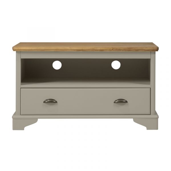 Highland Home BD Assembled Oak Veneer & Grey Painted TV Unit with One Drawer