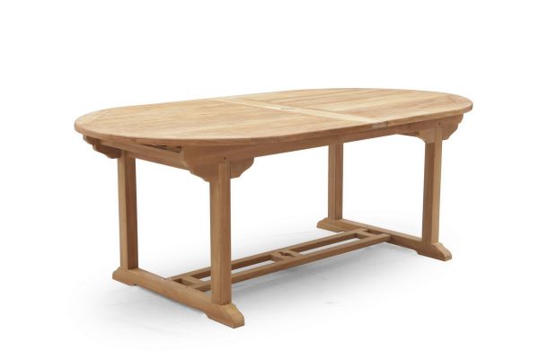 Oval Extending Table - Wood - L90 x W210 x H150 cm