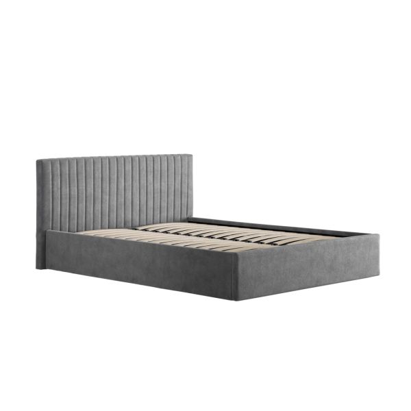 Berlin Kingsize Bed - Velvet - L210 x W168 x H87 cm - Silver