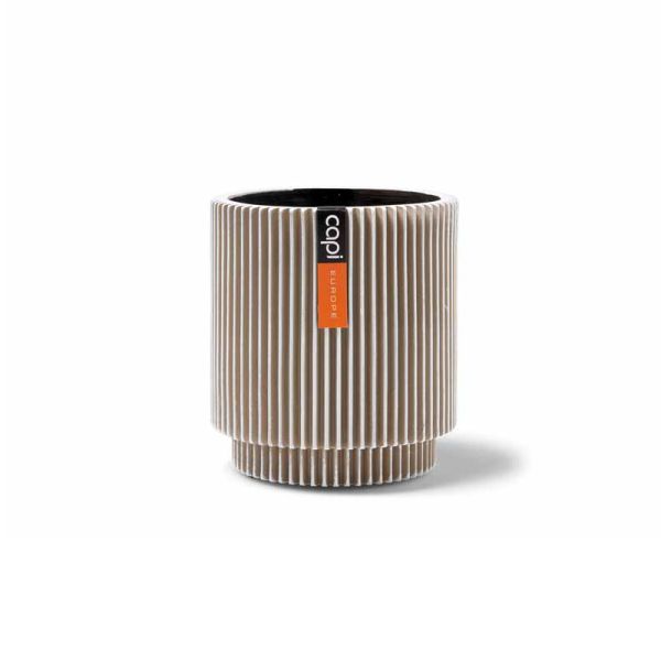 Vase Cylinder Groove L11 x W12 cm Ivory