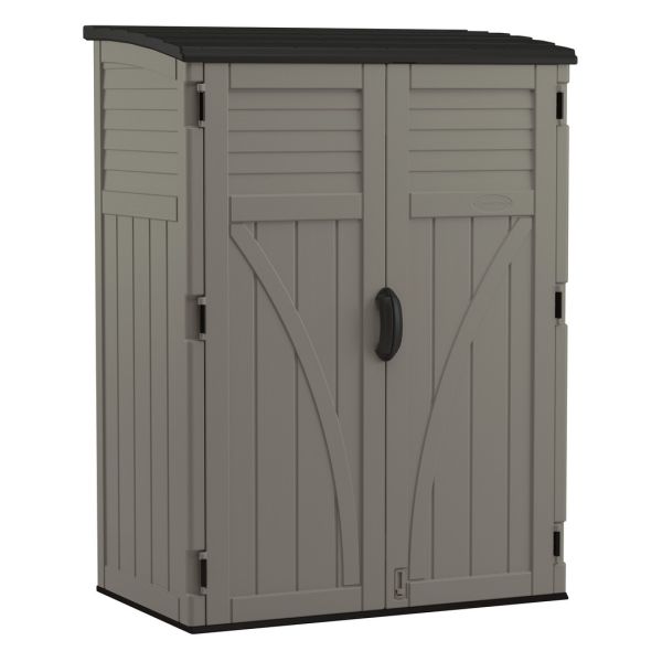 Aston Large Storage Cabinet - Resin - L83 x W135 x H182 cm - Stone Grey