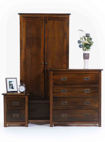 Boston Bedside Cabinet, Chest of Drawers And Wardrobe Set